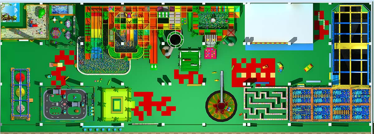 Plan de jeux intérieur pour enfants, vue de dessus