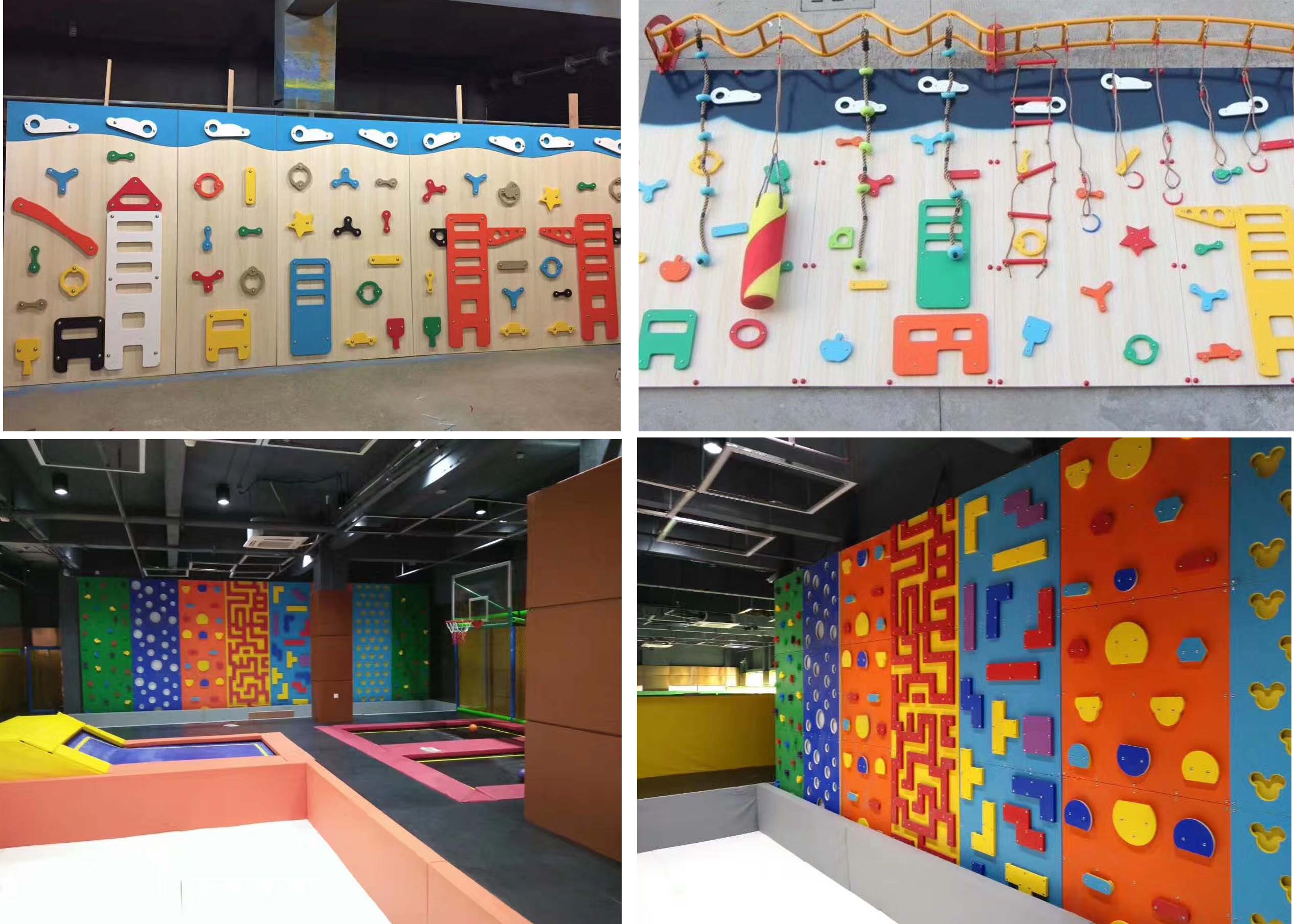 Muro de escalada, lo último en equipamiento para parques infantiles de interior.