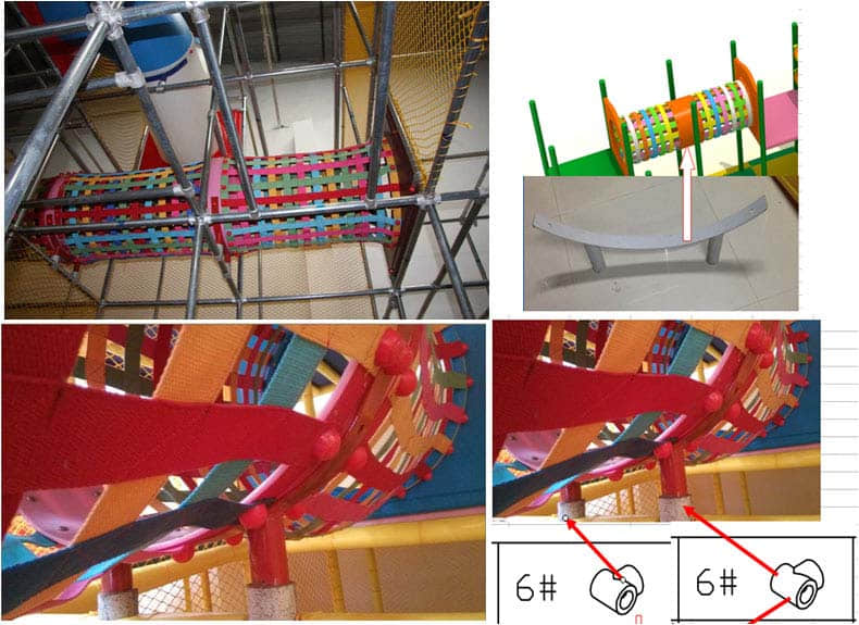 pont en filet pour aire de jeux intérieure